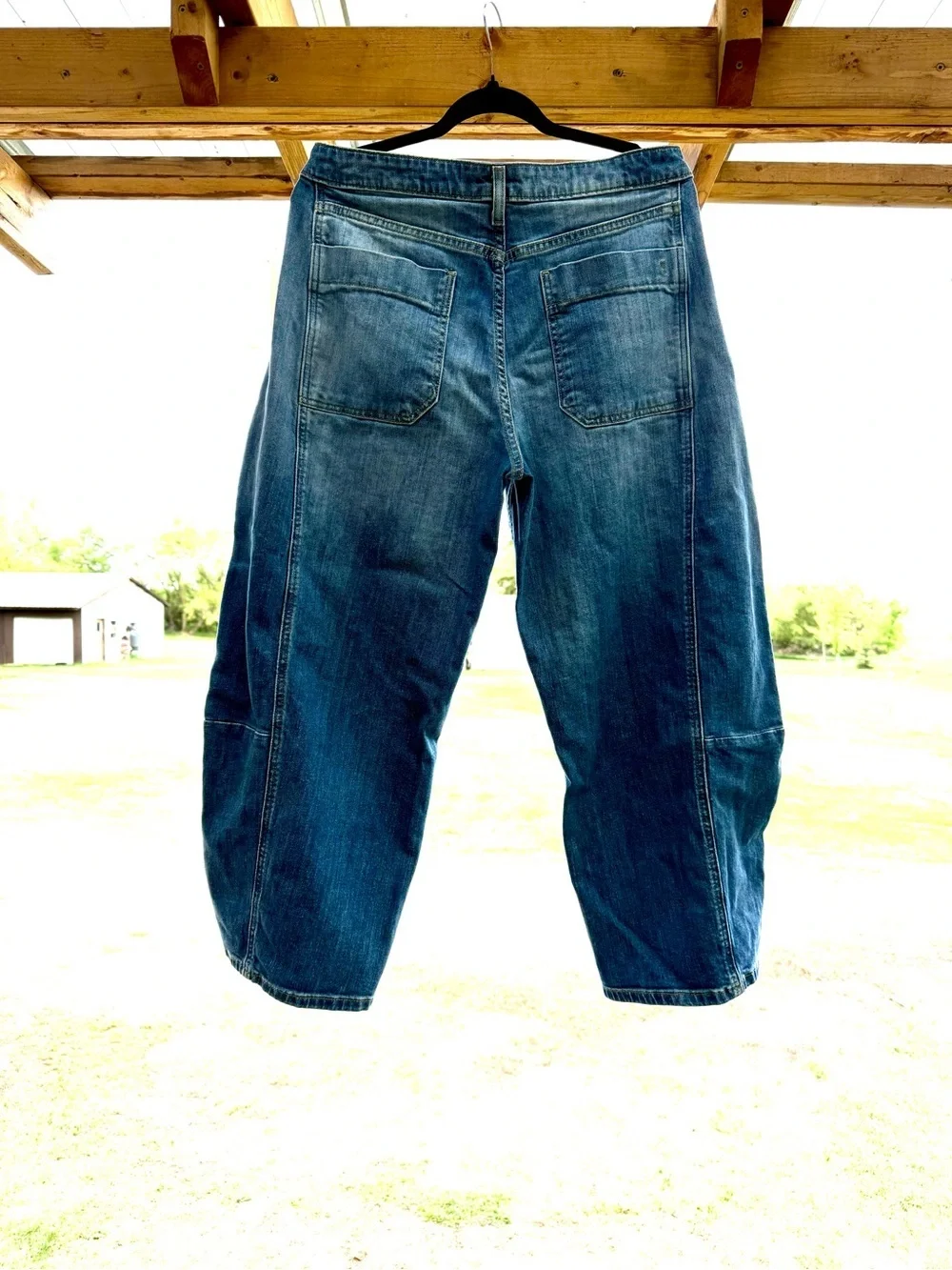 Pilcro Barrel Jeans in Denim Blue Wash - Picture 4 of 10